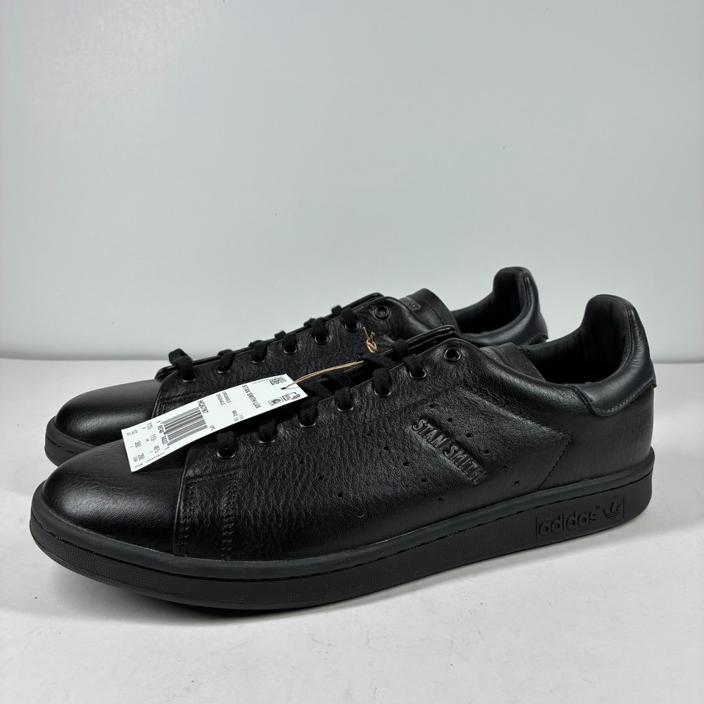 Adidas Stan Smith Lux Men's US 12 Core Black Leather Casual Sneakers HQ6787